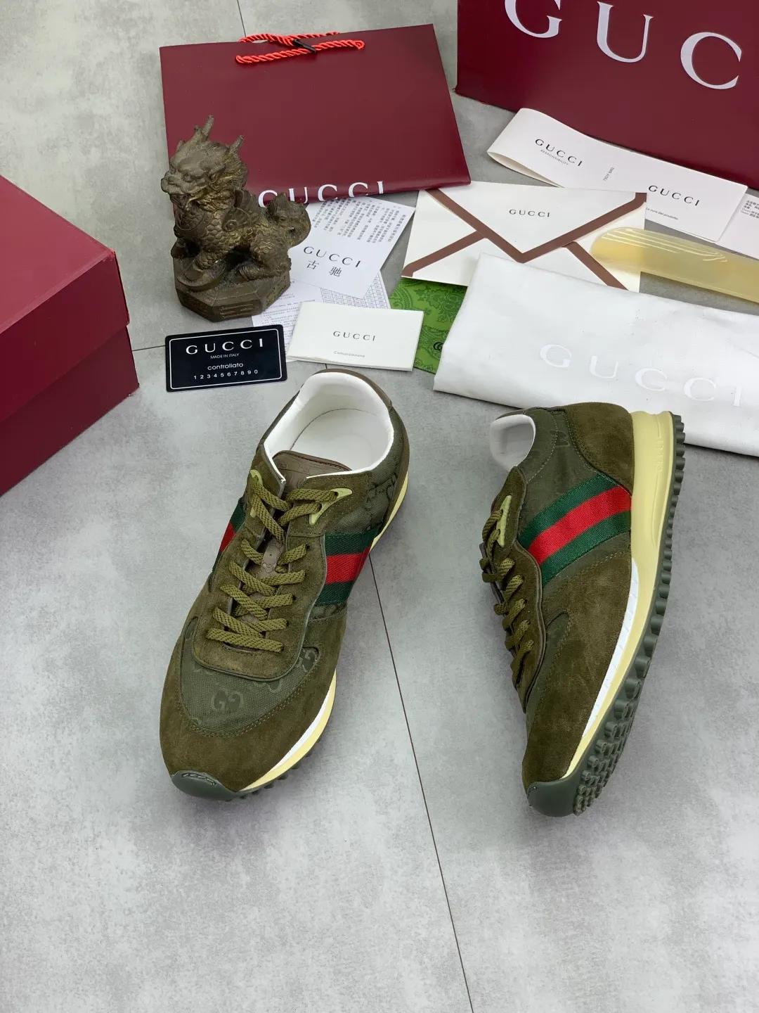 Men's shoes 💰P640 New Gucci Gucci Top version Latest catwalk style Re-Motion series Thick-soled casual sports shoes Original purchase and development ▪️Fabric: Original custom imported first-layer cowhide ▪️Sole: Original molded TPU material ▪️Sole thickness: 3.5CM ▪️Size: Men 39-45 Color: 8️⃣ colors available, boutique packaging